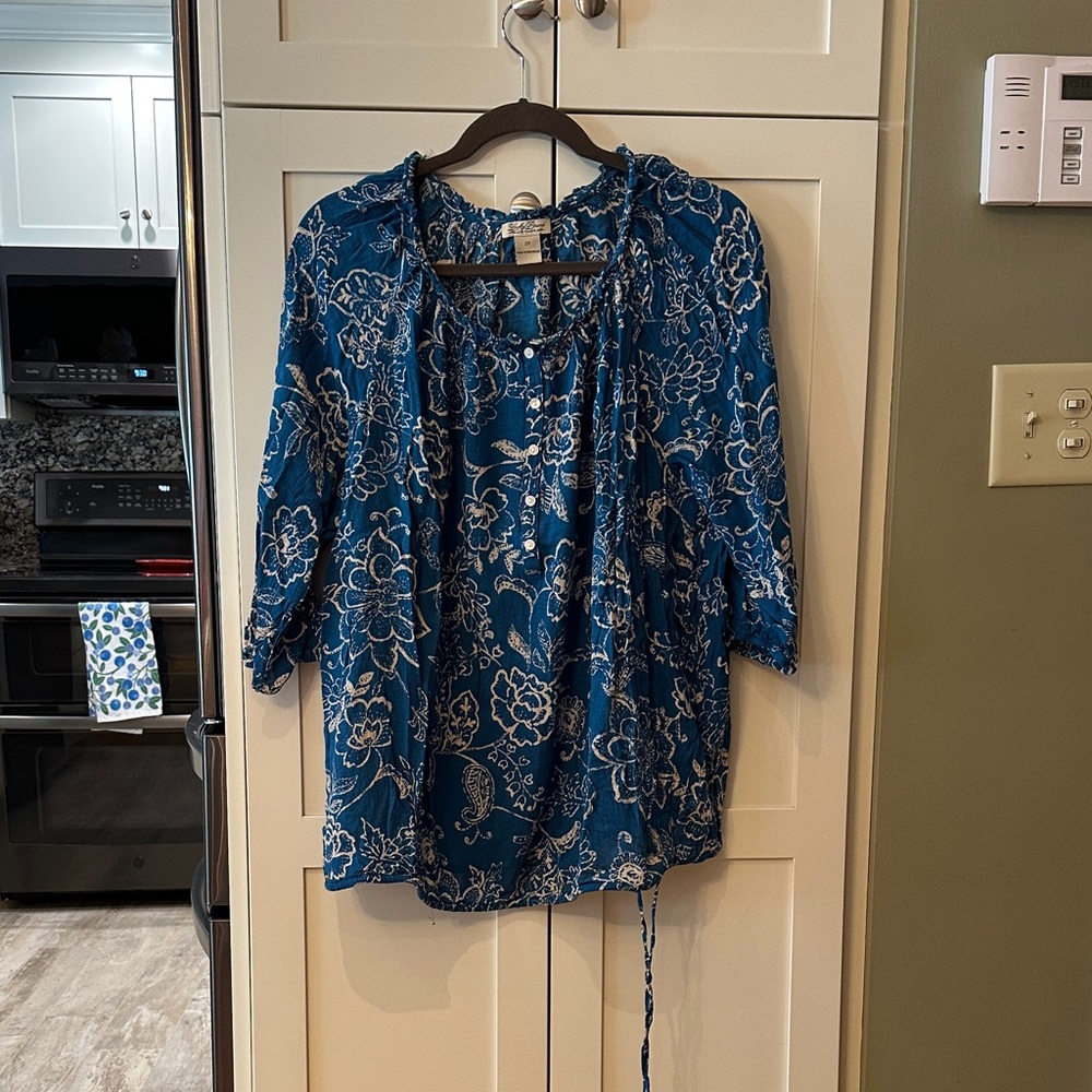 Lucky Brand Blue Floral Blouse